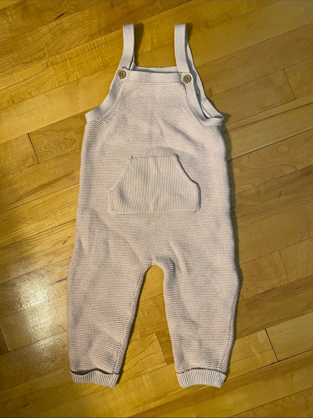 Little planet Carter's organic cotton knit light pink mauve overalls 18 mo